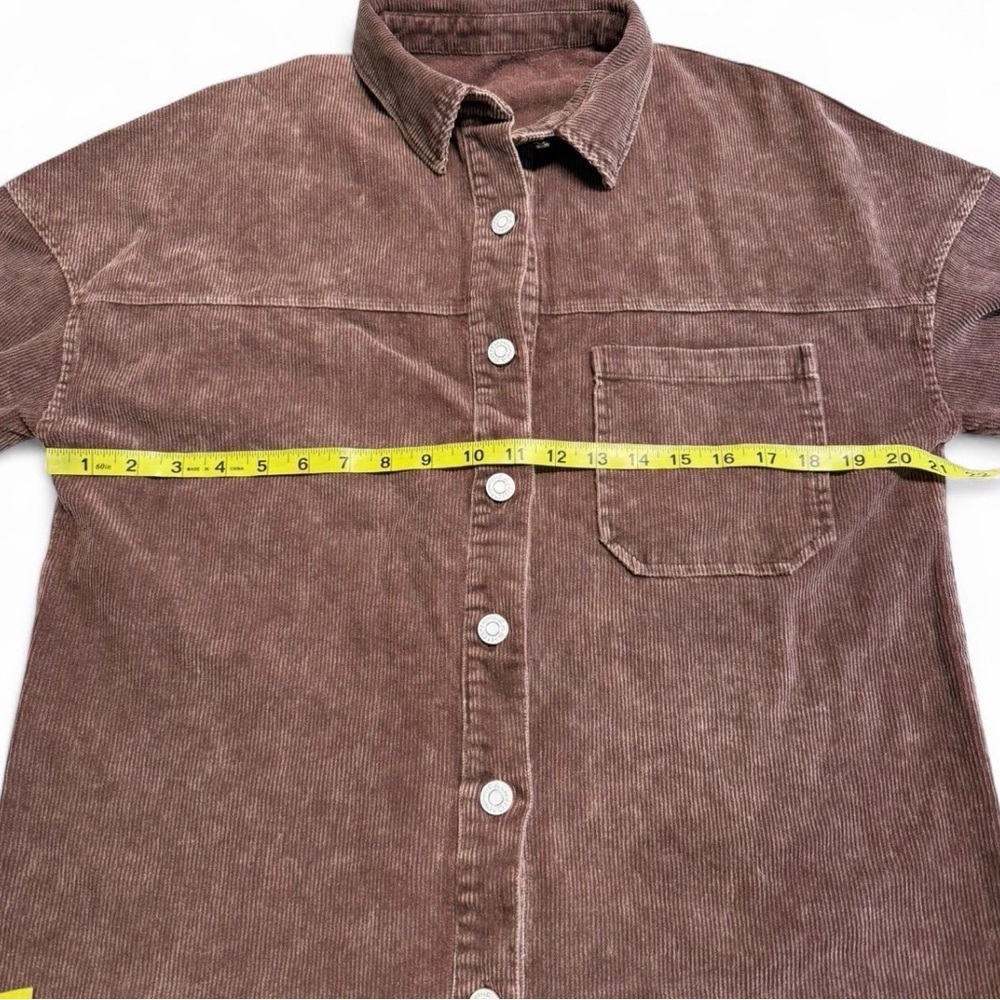 Oversized Brown Corduroy Shirt Jacket Shacket Women Small Outdoor Utility Fall - Picture 5 of 6